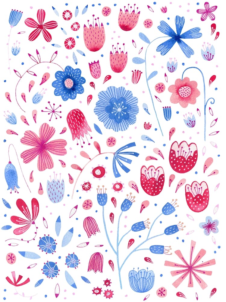 Watercolor Wild Flowers