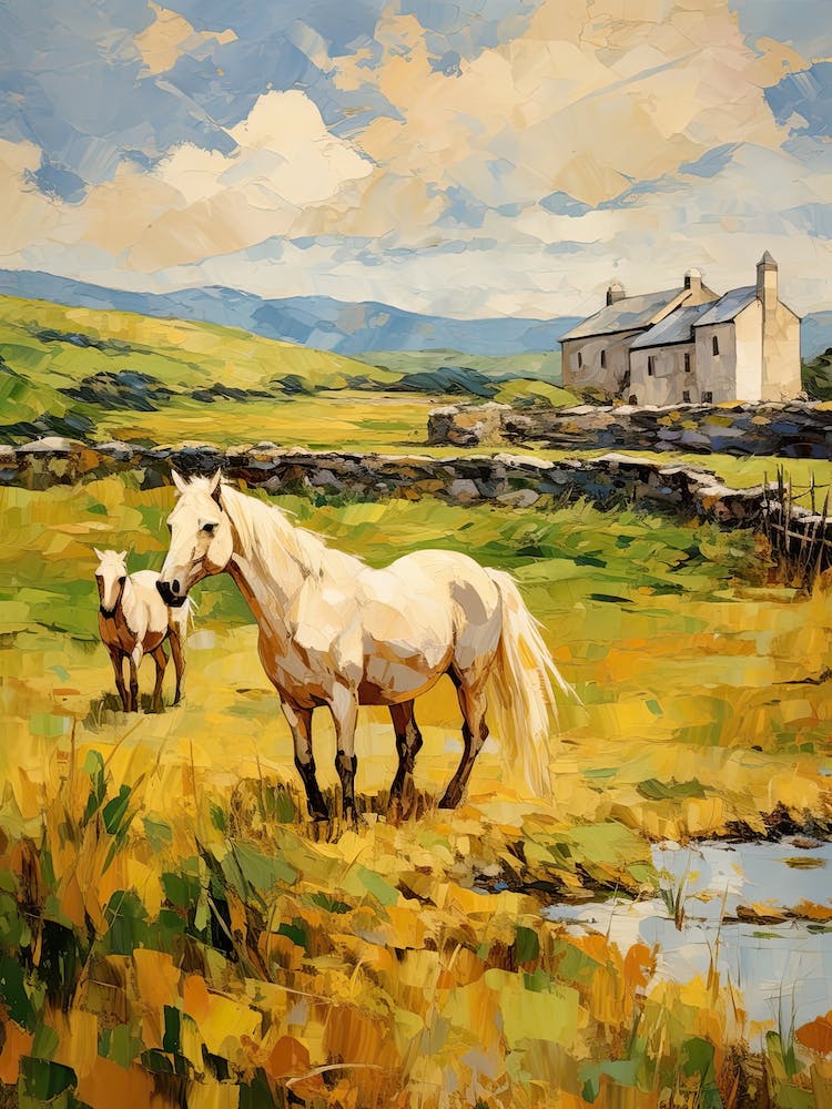 Horses Painting In County Kerry, Ireland 3