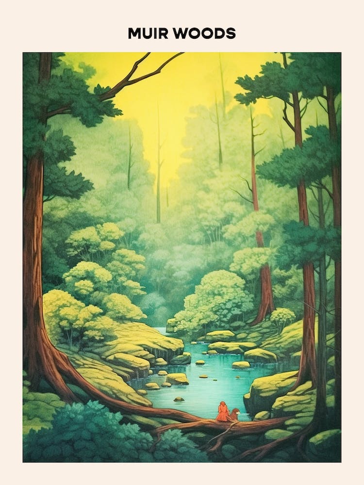 Muir Woods Midcentury Travel Poster
