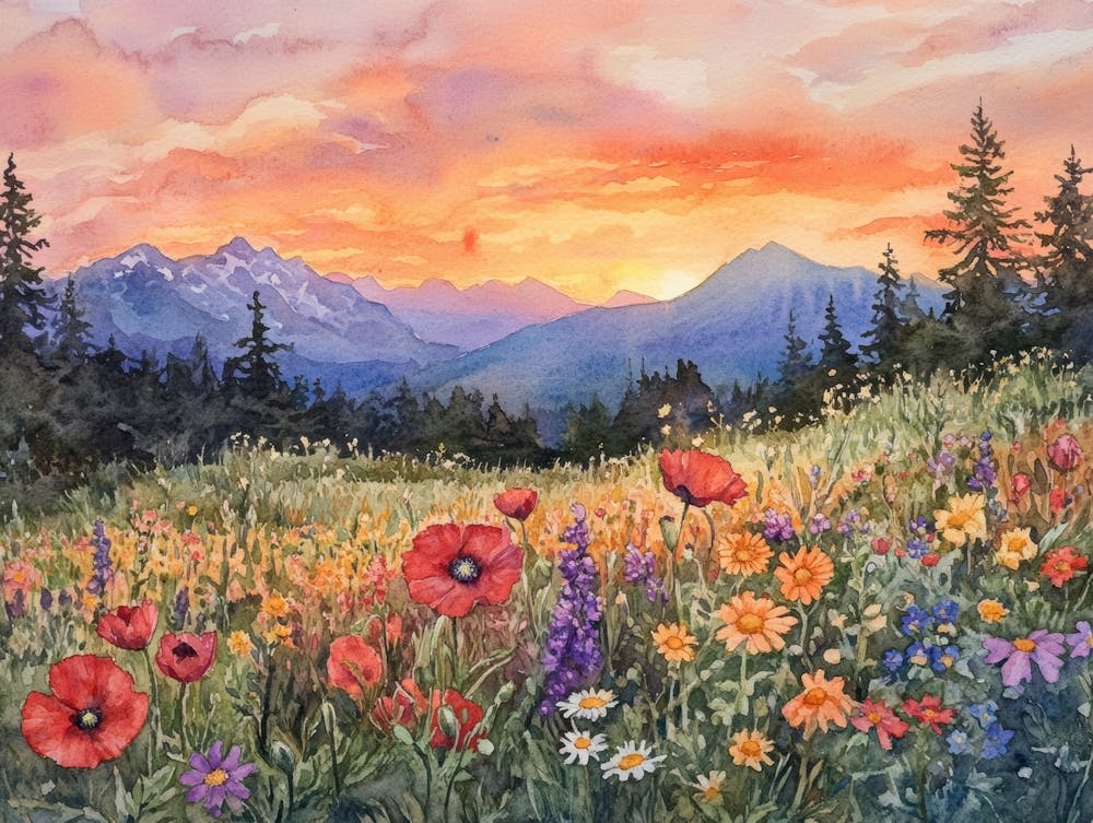 Wildblumen bei Sonnenuntergang 5
