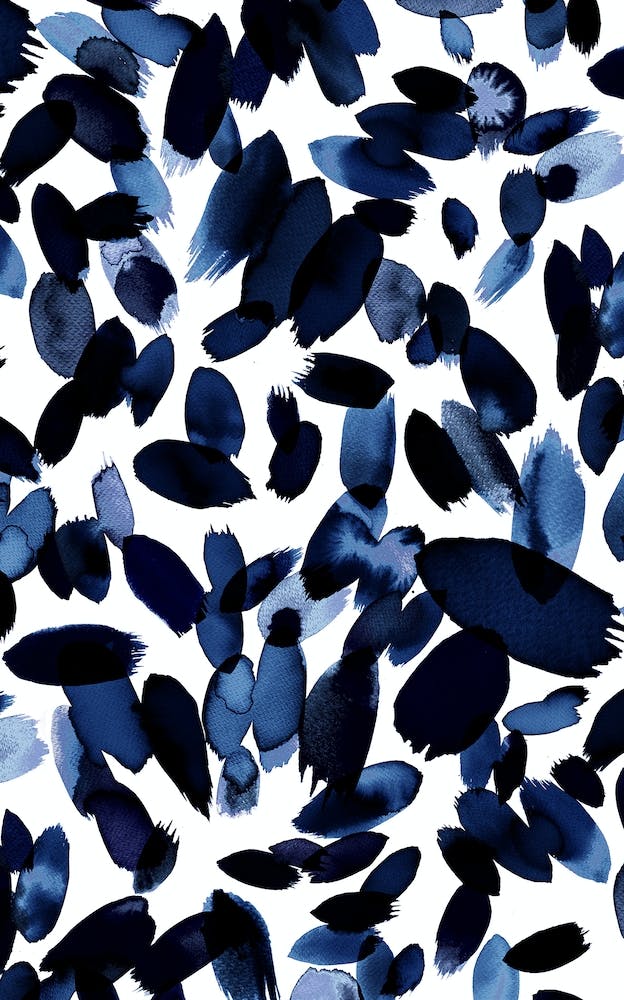 Watercolor Petal Stains Indigo