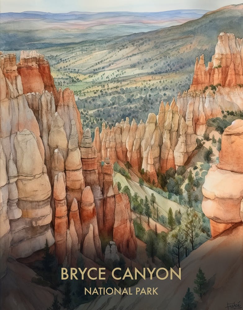 Bryce Canyon National Park Watercolour 4