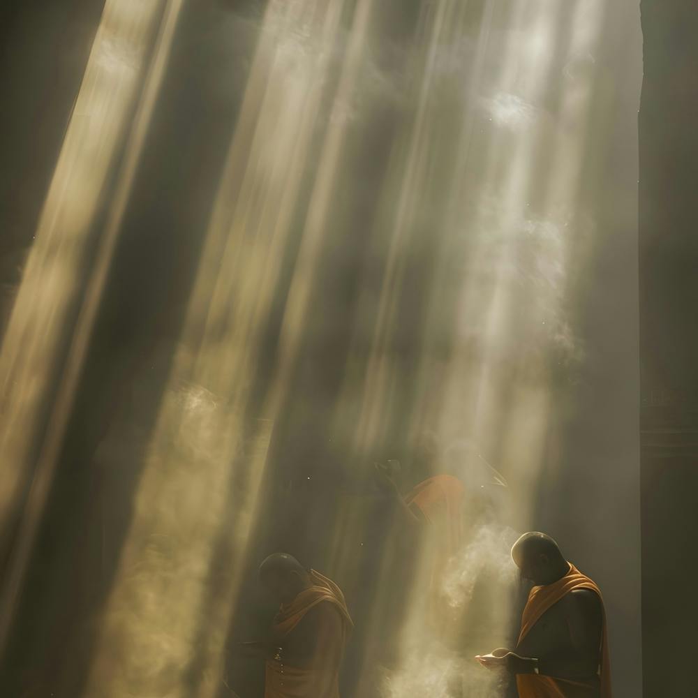 Hindu Monks Praying