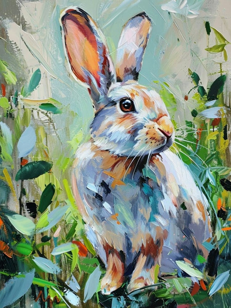 English Silver Rabbit Painting 3