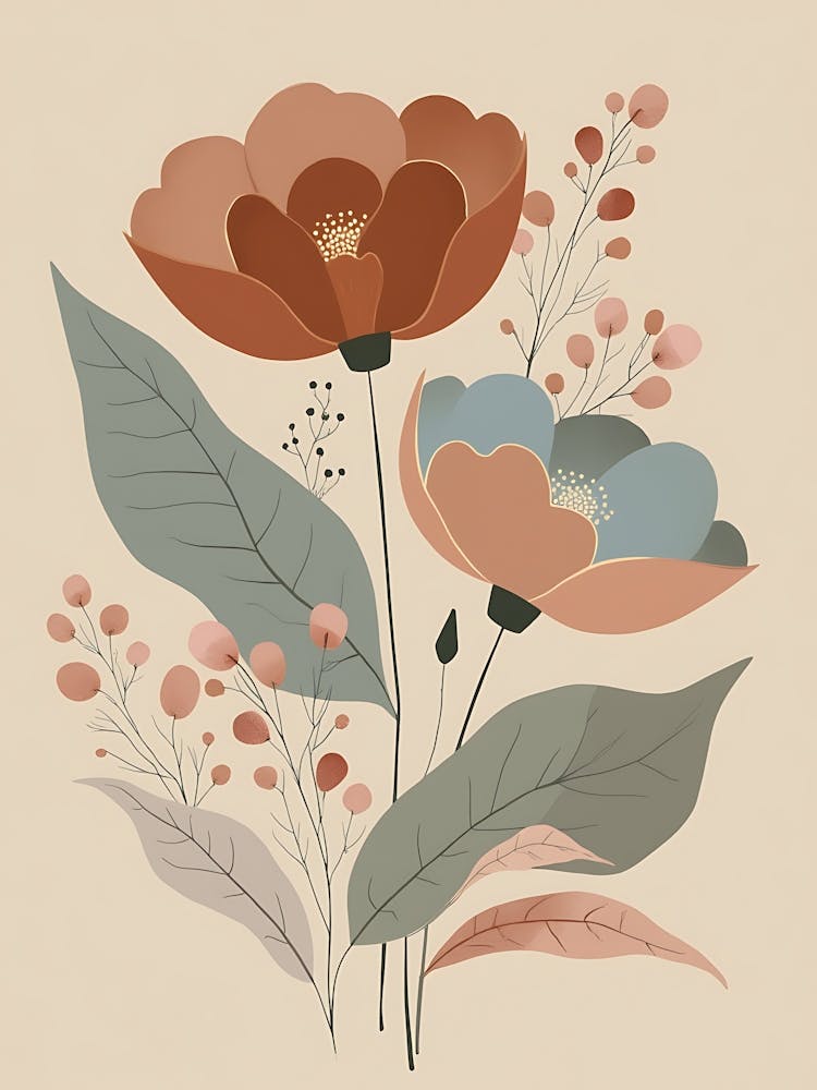 Warm Neutrals Floral Composition