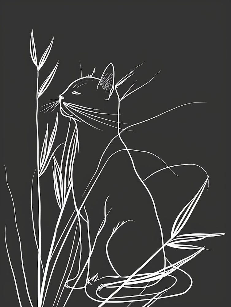 Manx Cat Minimalist Illustration 4