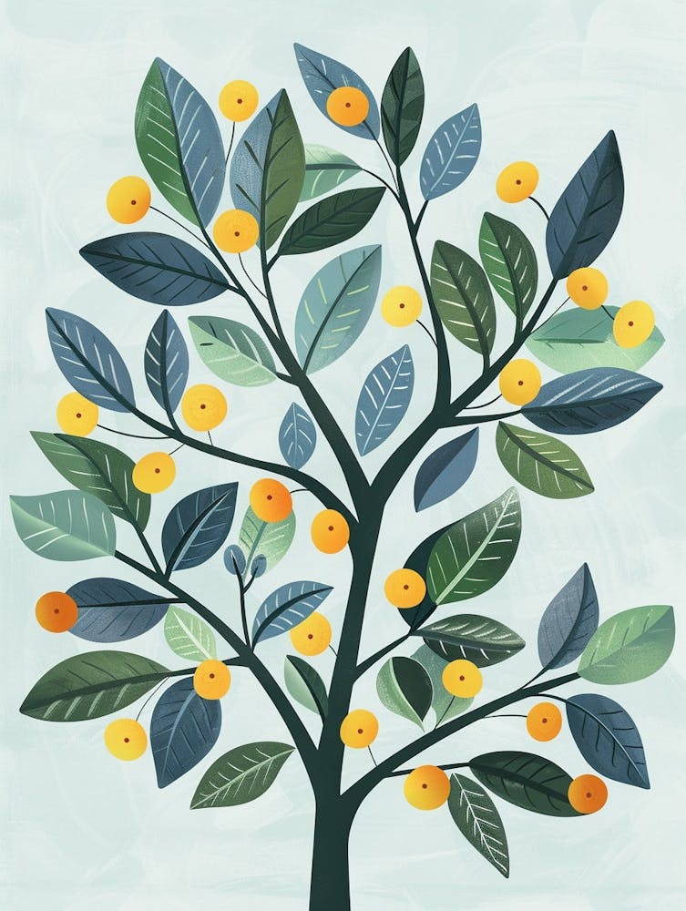 Chestnut Tree Flat Illustration 7