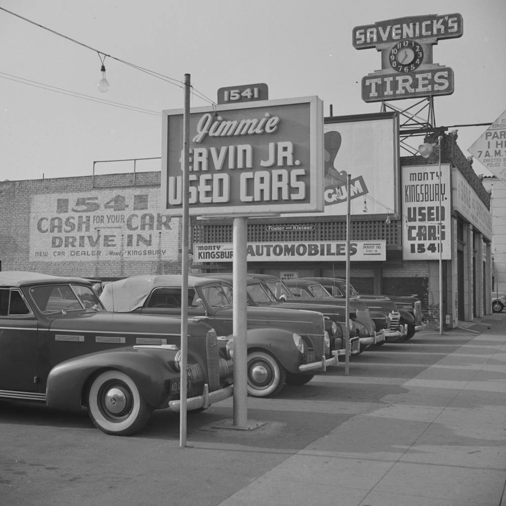 Hollywood, California Used Car Lot By Russell Lee