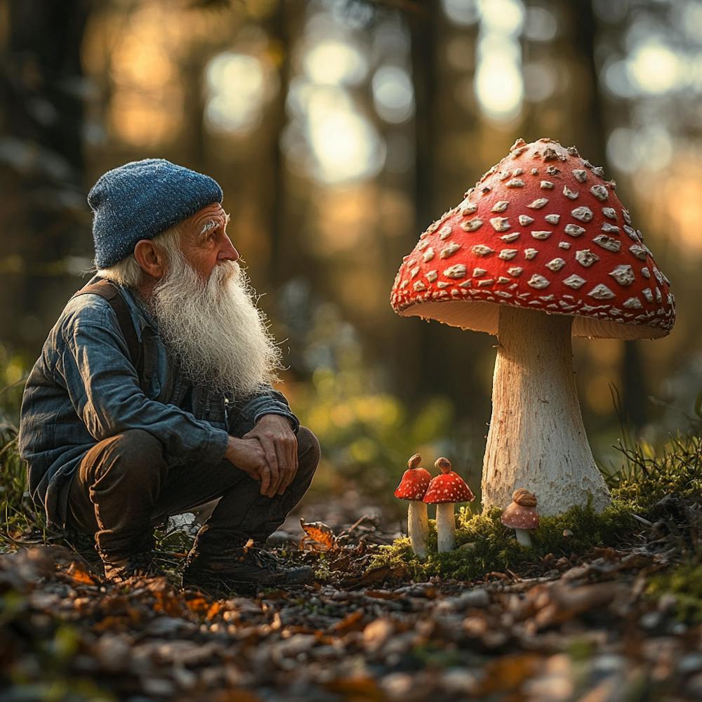 Alter Mann im Wald