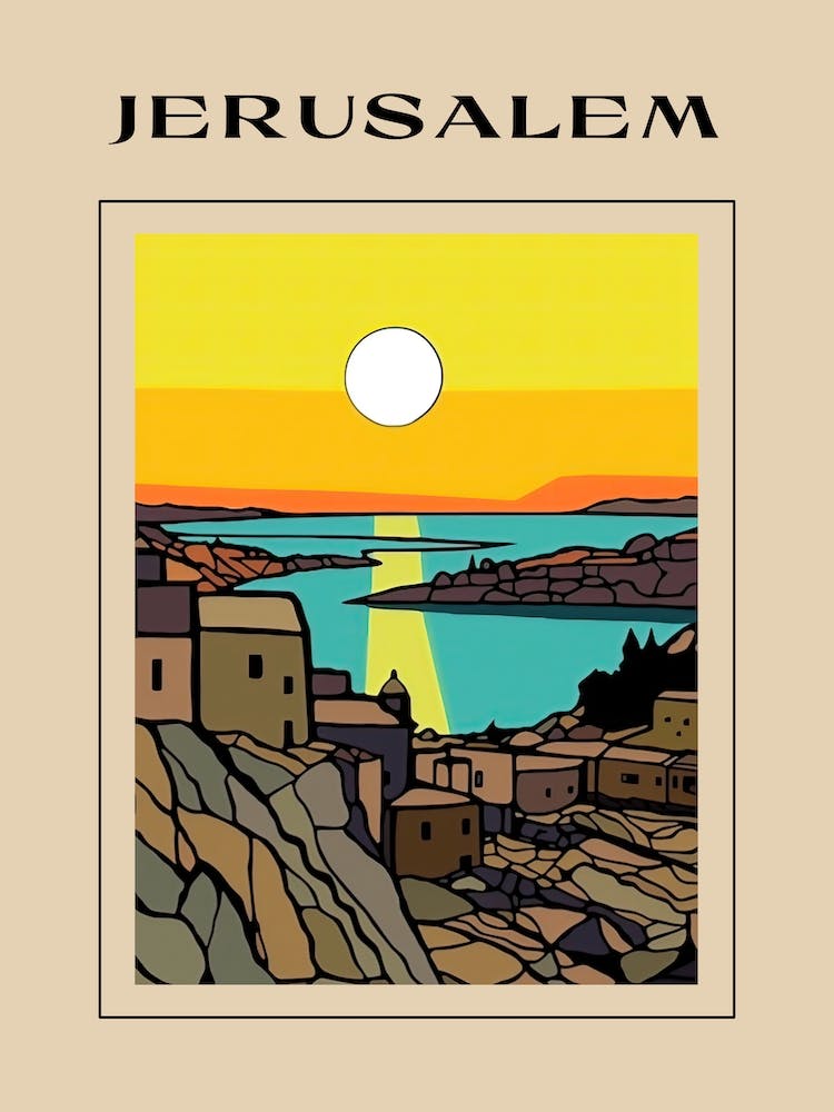 Minimalistischer Designstil von Jerusalem, Israel 3 Poster