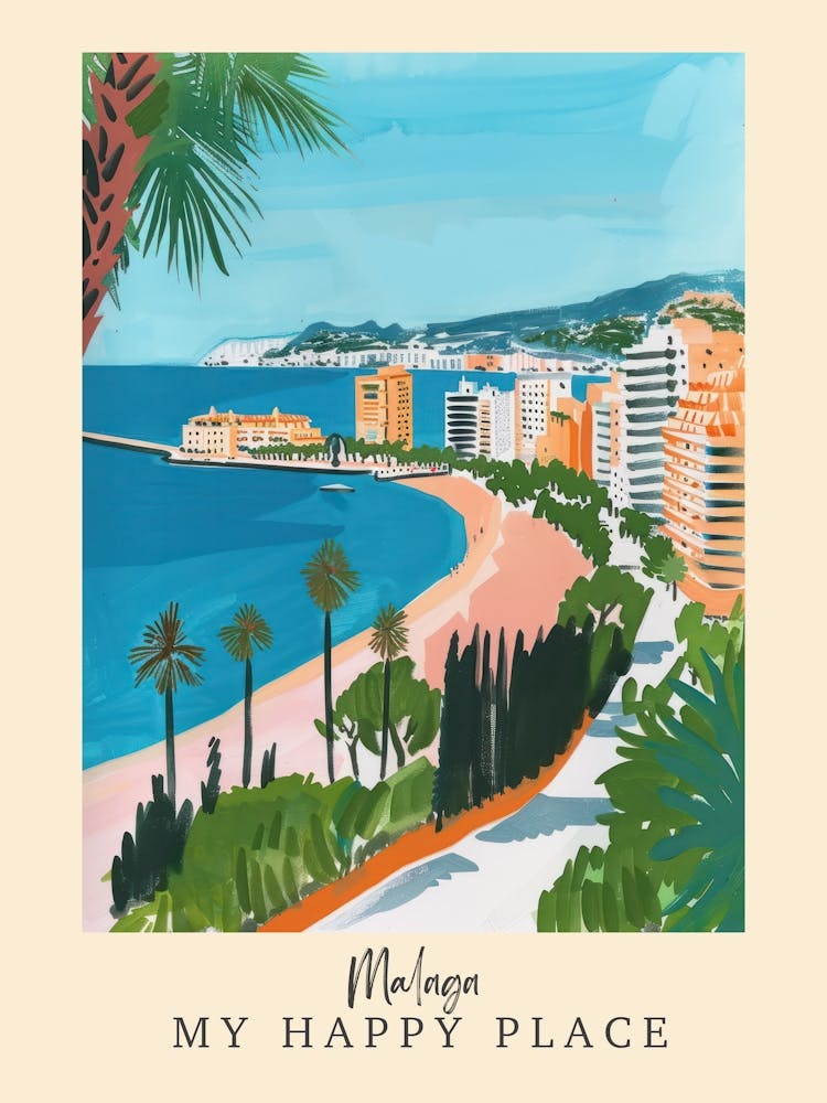 My Happy Place Malaga 1 Travel Poster
