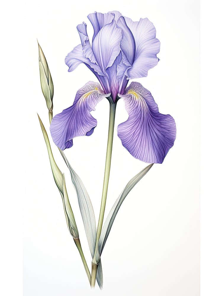 Irises Flower Vintage Botanical 3