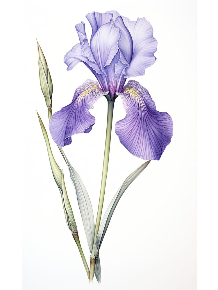 Irises Flower Vintage Botanical 3