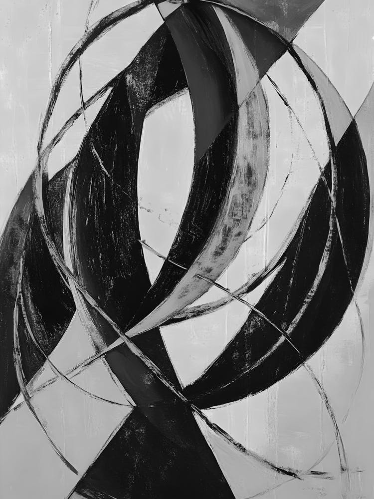 Abstract Black And White Painting 65