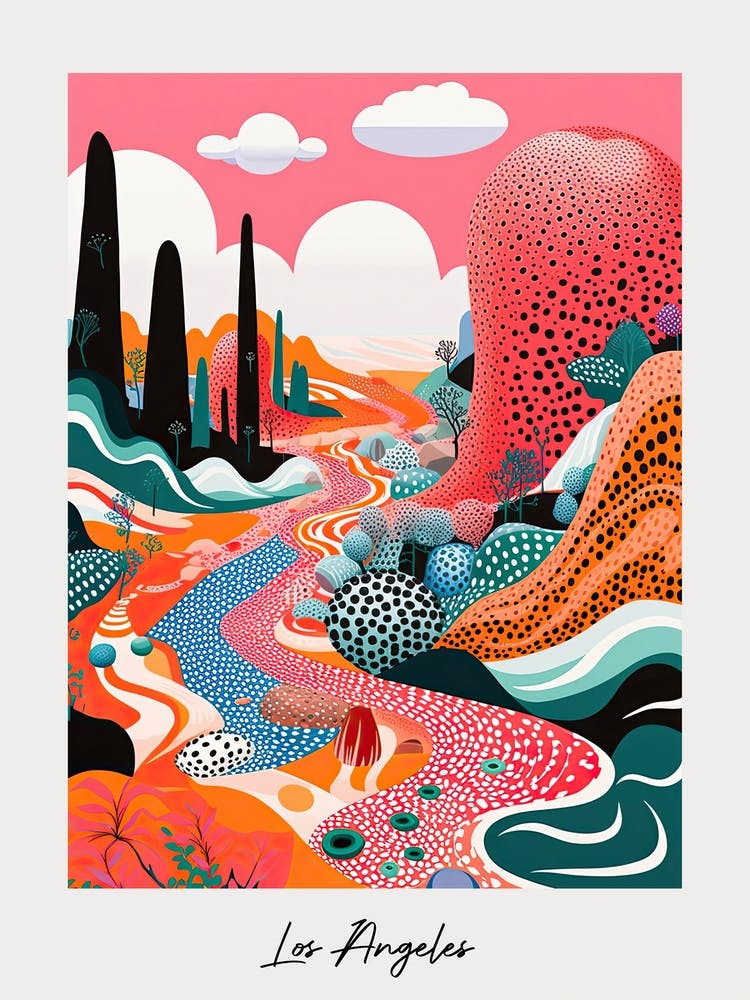 Poster Of Los Angeles, Illustration In The Style Of Pop Art 3