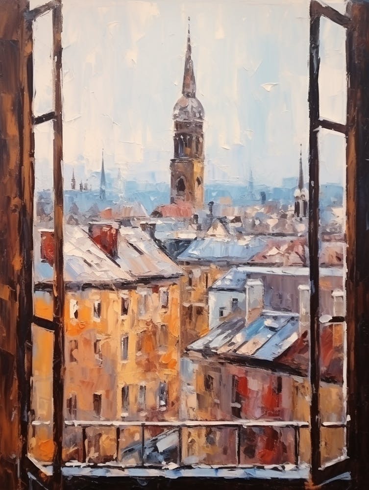 Winter Cityscape Zurich Switzerland 1