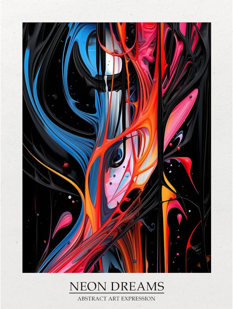 Neon Dreams Abstract 2 Poster