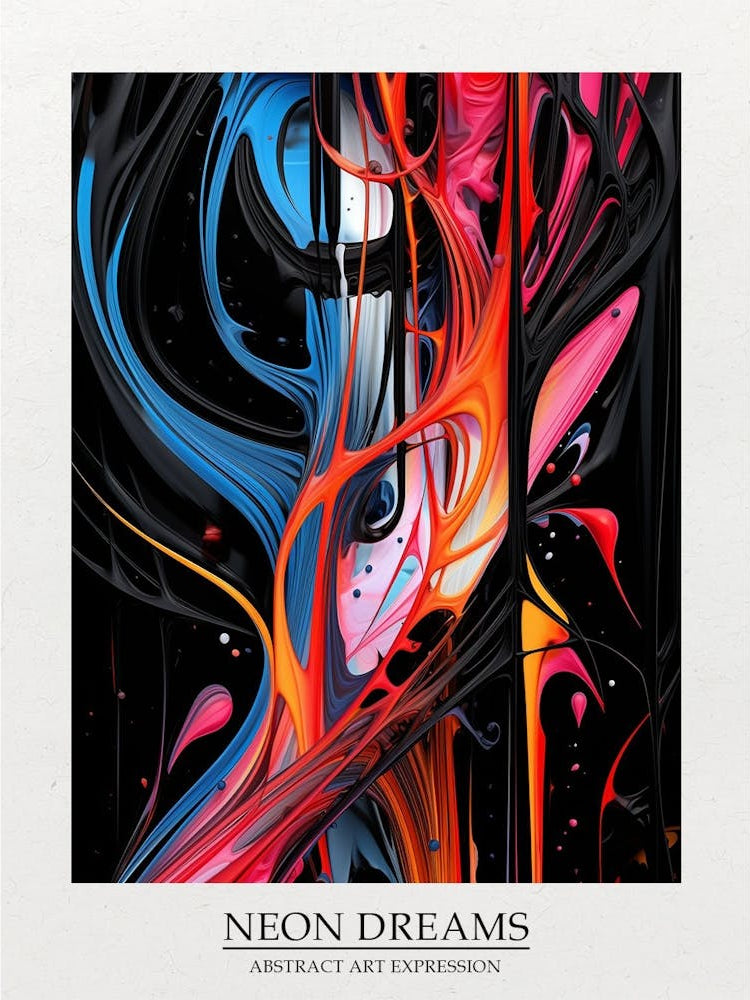 Neon Dreams Abstract 2 Poster