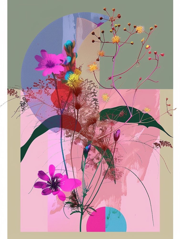 Gypsophila 2 Neon-Blumen-Collage