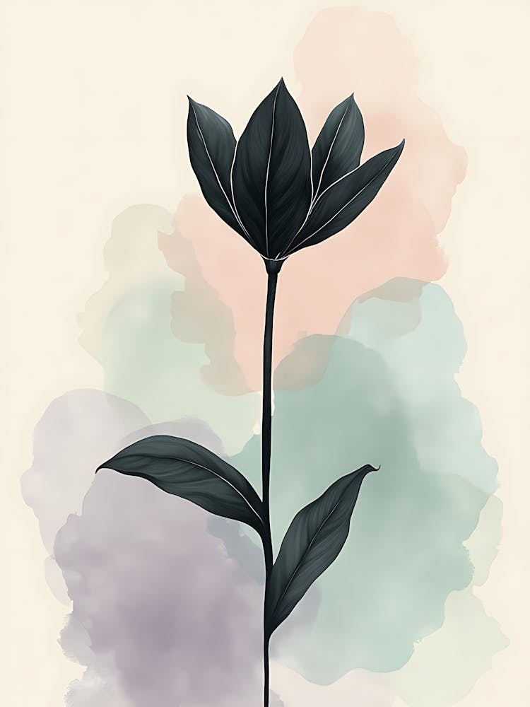 Neutral Abstract Leaves with Earthy Hues