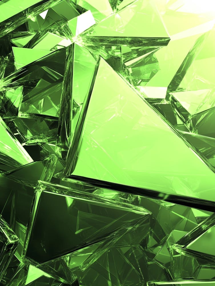 Abstract Green Triangles Art