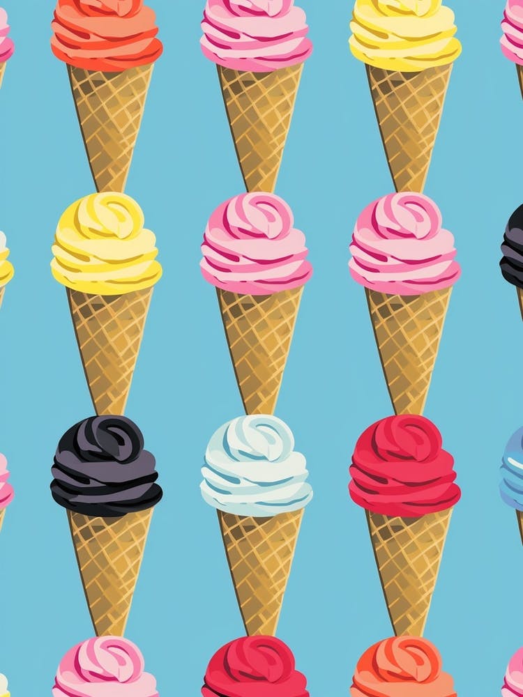 Pop Art Colourful Ice Cream Cone 2