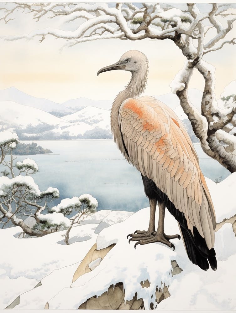 Winter Bird Painting Vulture 4