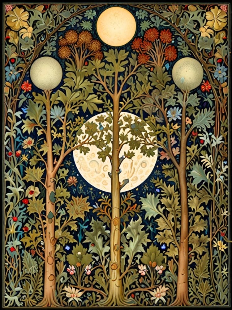 William Morris Moon And Trees 6