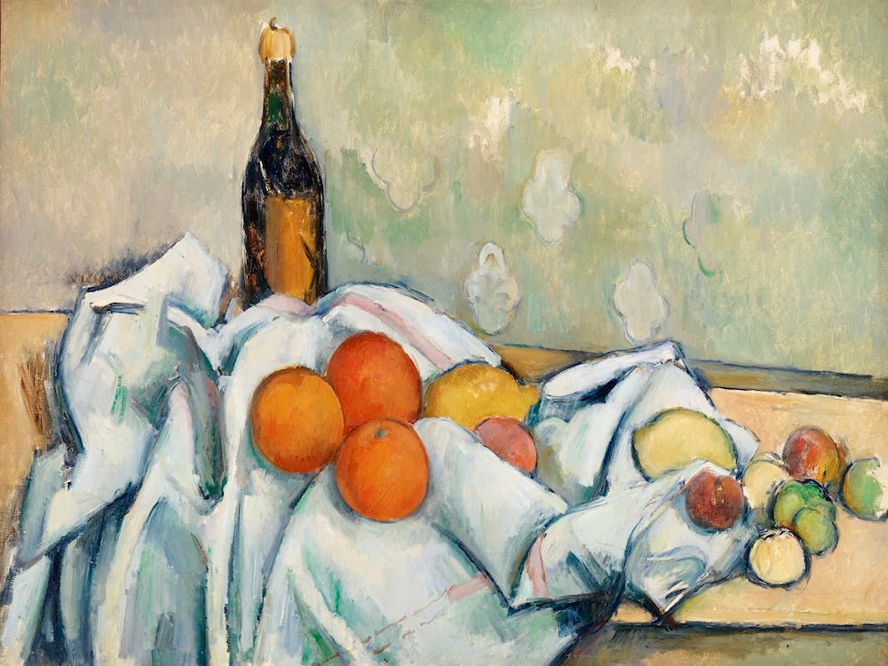 Bottle And Fruits, Paul Cézanne