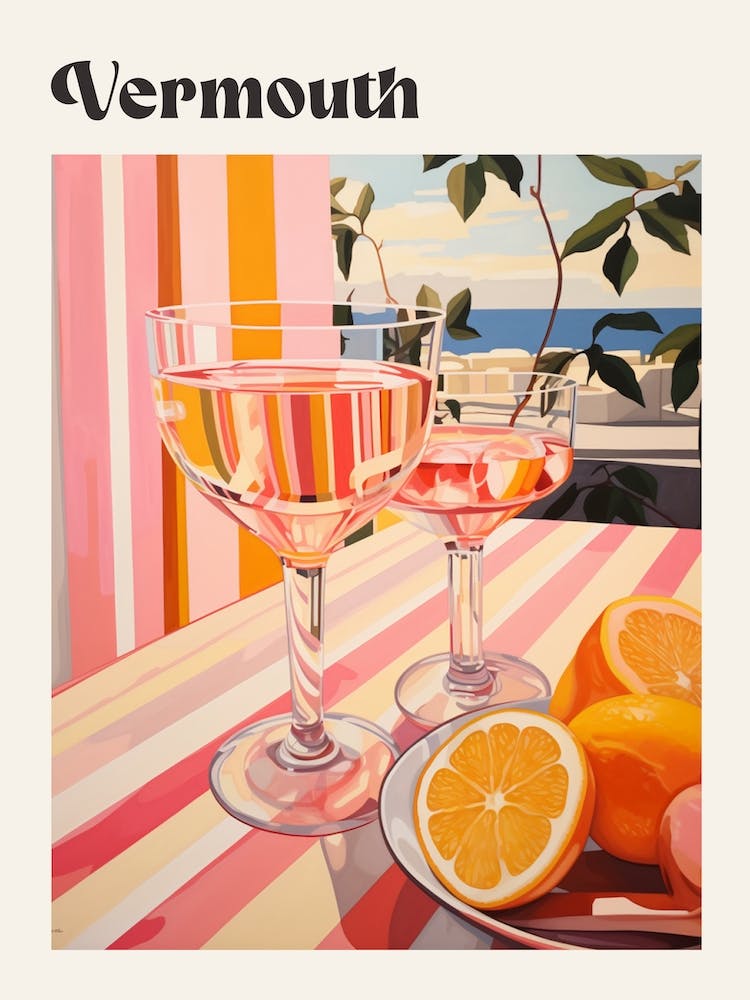Vermouth 2 Retro Cocktail Poster