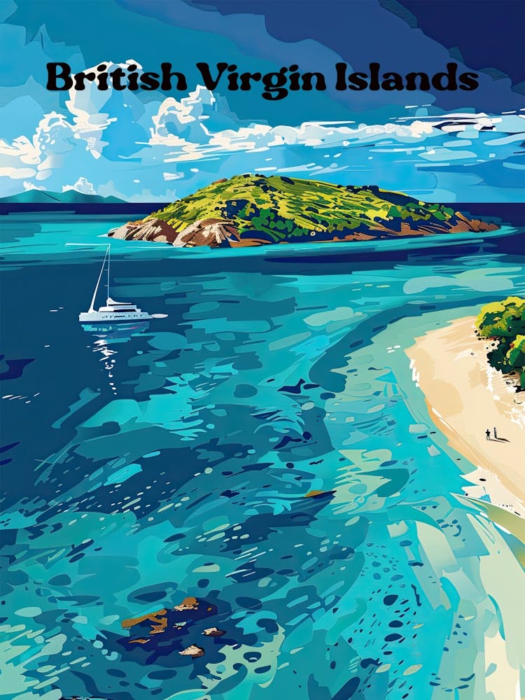 British Virgin Islands Aarchipelago Digital Travel Art