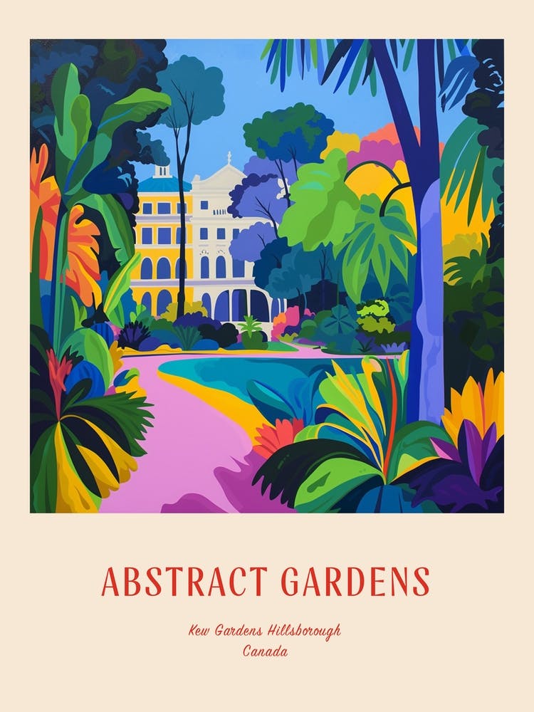 Colourful Gardens Kew Gardens Hillsborough Canada 1 Red Poster