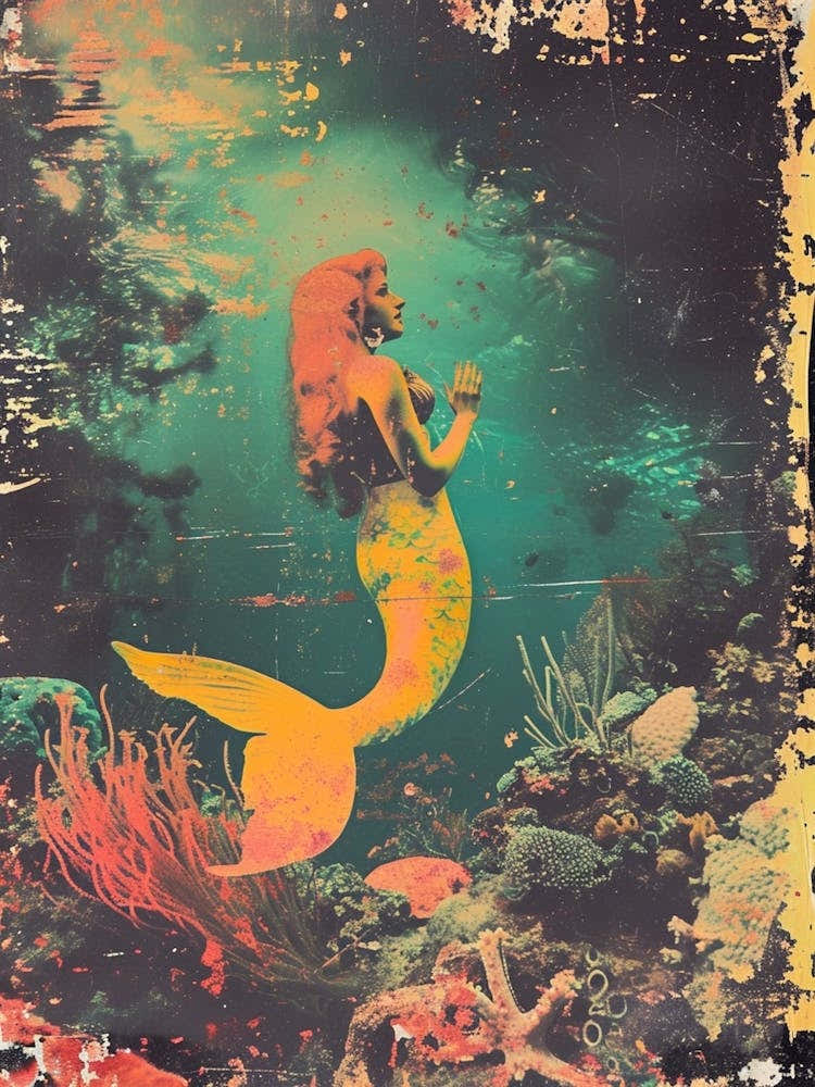 Retro Mermaid Photograph Inspired 1