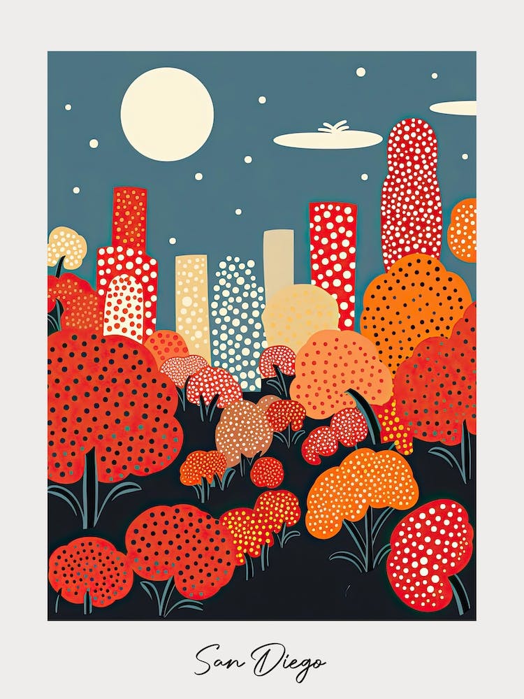 Poster Of San Diego, Illustration In The Style Of Pop Art 3