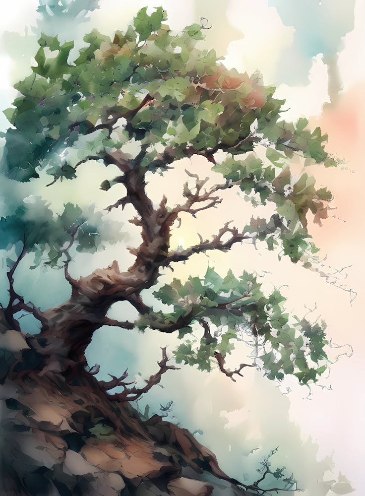 Watercolor Of A Tree 2