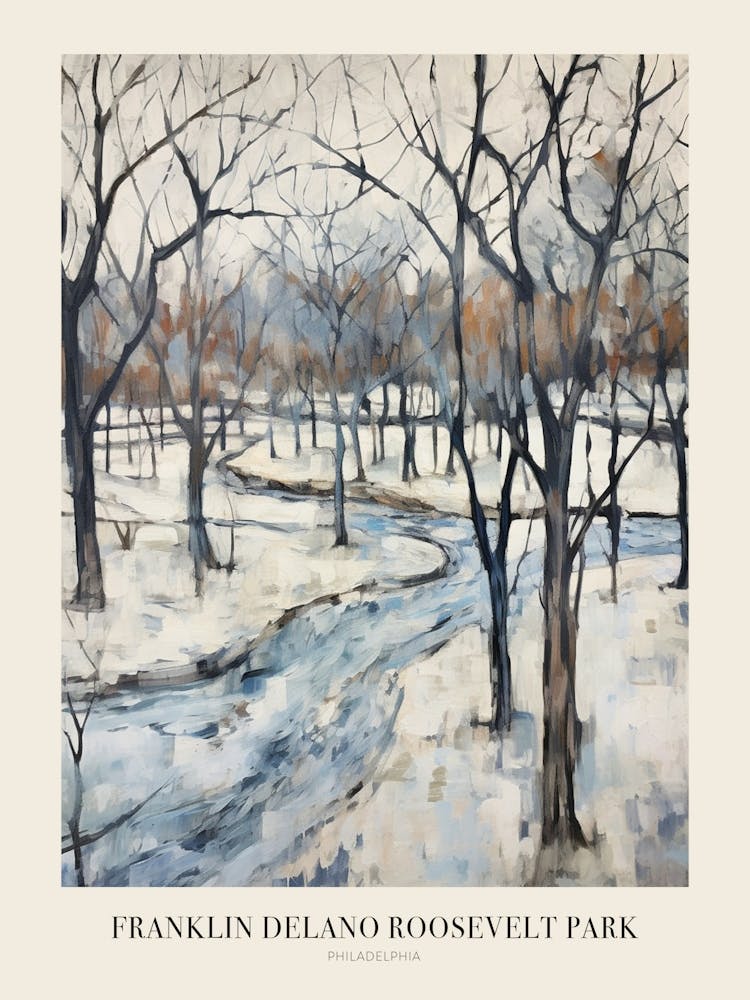 Winter City Park Poster Franklin Delano Roosevelt Park Philadelphia 3