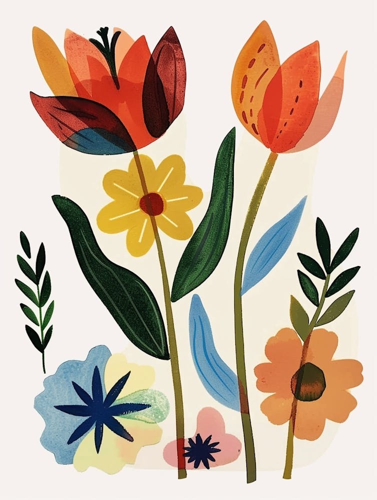 Gemalte Blumen Tulpe 3