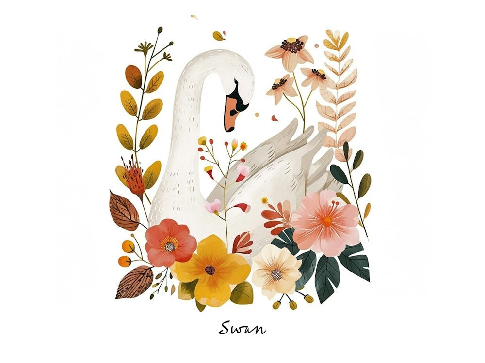 Little Floral Swan 3 Poster
