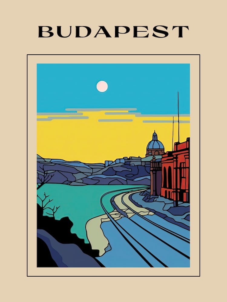 Minimal Design Style Of Budapest, Hungary 4 Poster