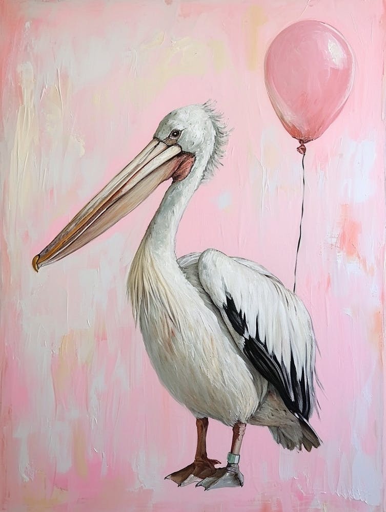 Cute Pelican With Balloon