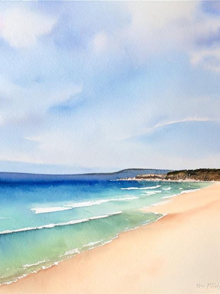 Tathra Beach, Australia Watercolour
