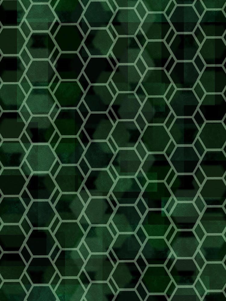 Hexagonal Green Abstract Pattern