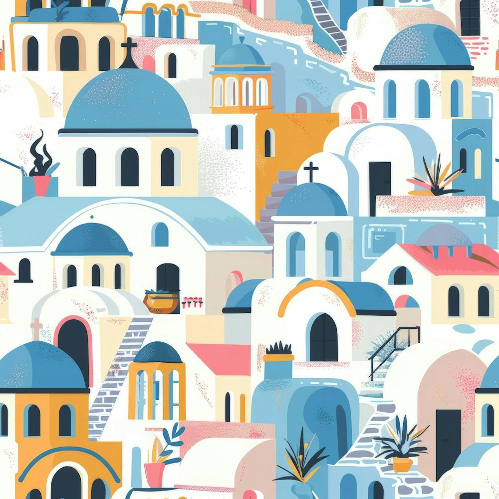 Greece Seamless Pattern 1
