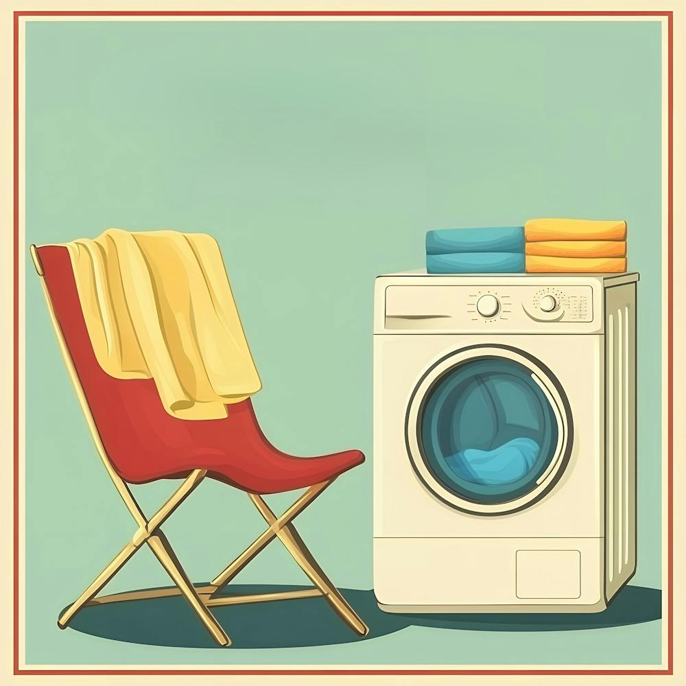 Vintage Washing Machine And Chair