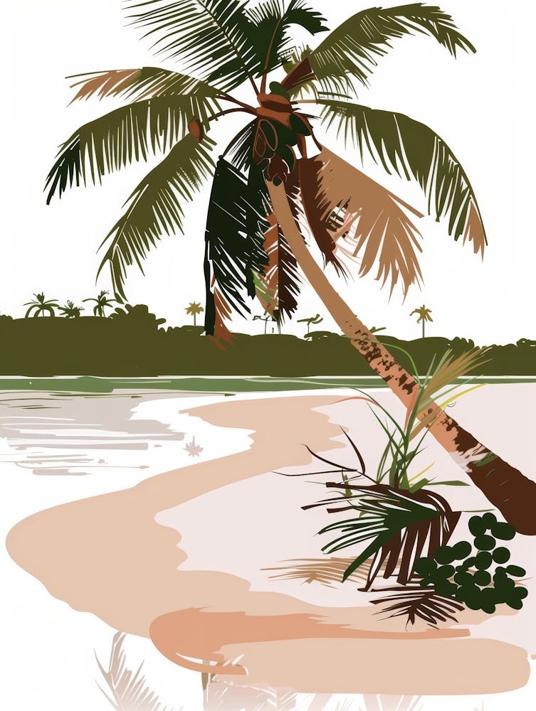 Palm Tree On The Beach Vector