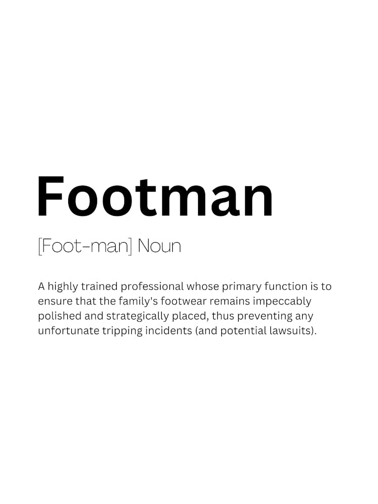 Footman Definition Meaning 1