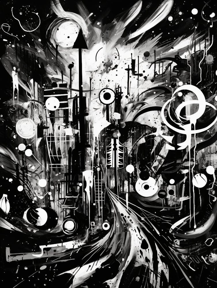 Rebellion Abstract Black And White 4