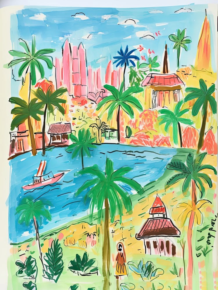 Bangkok, Dreamy Storybook Illustration 3