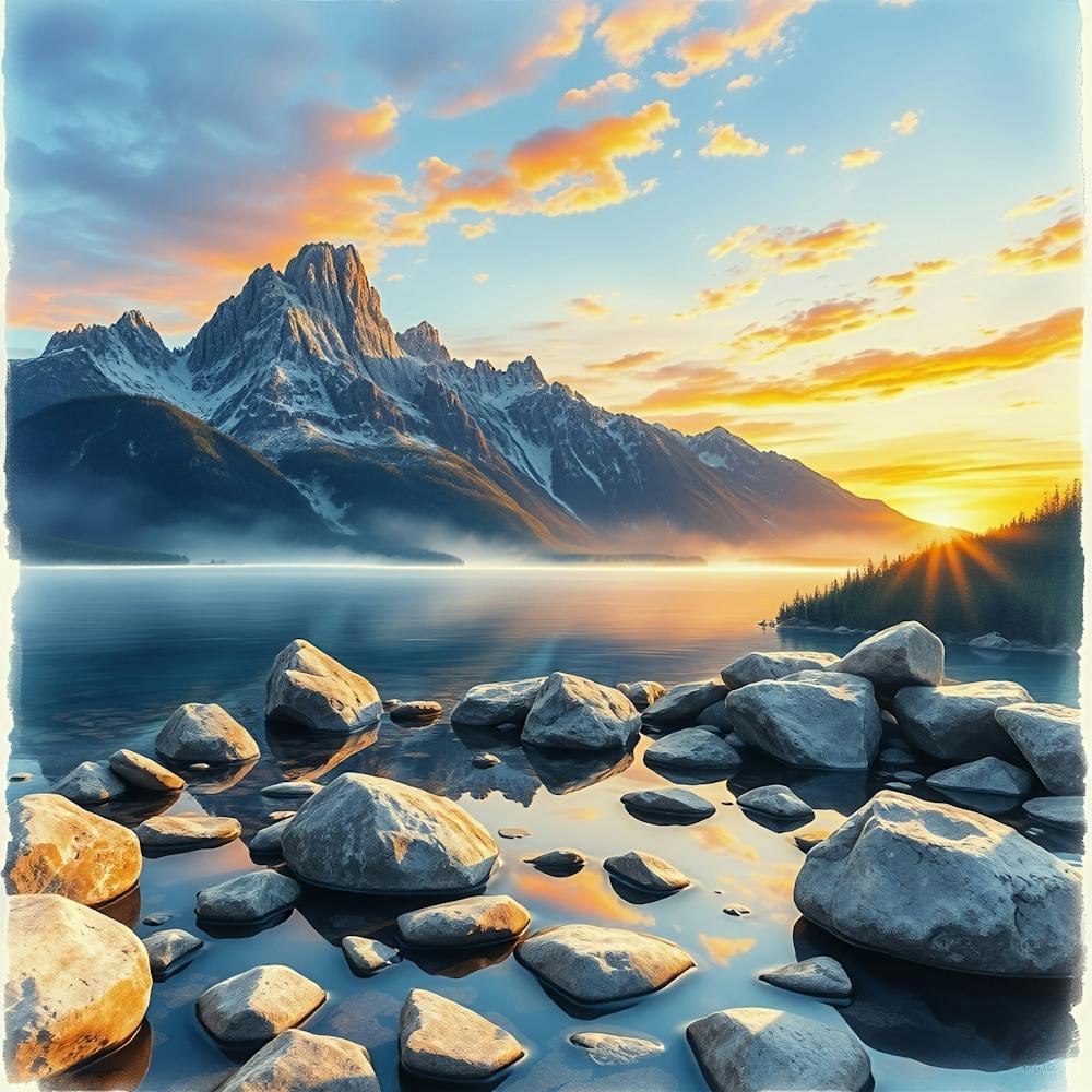 Coucher De Soleil Sur Le Lac 3