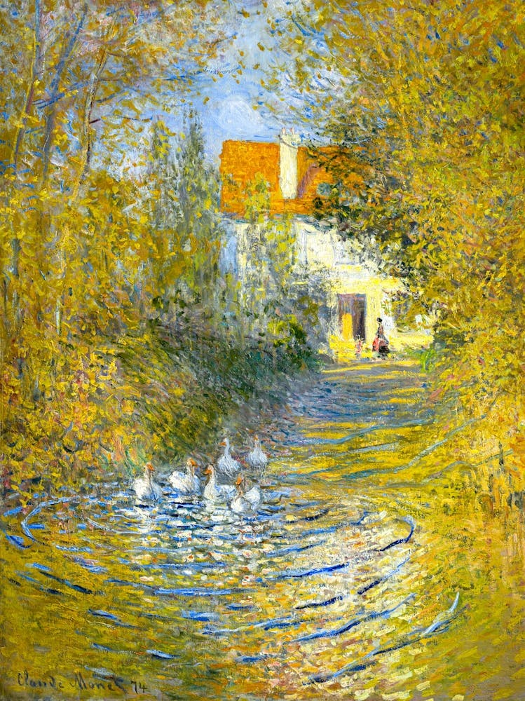 Geese in the Creek 1874 by Claude Monet "The Duck Pond" HD Remastered